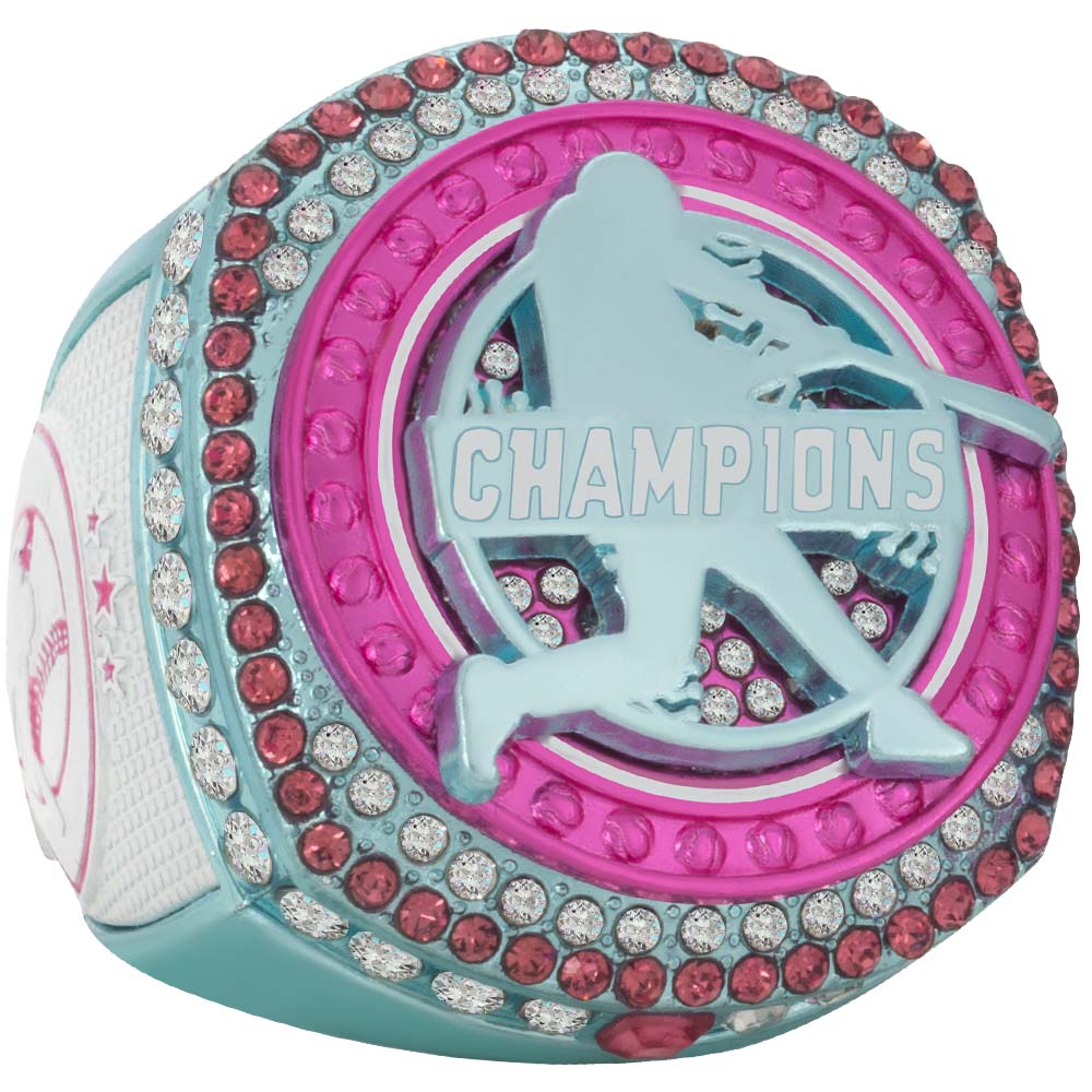 Baseball Legacy Series Ring - White, Pink & Blue