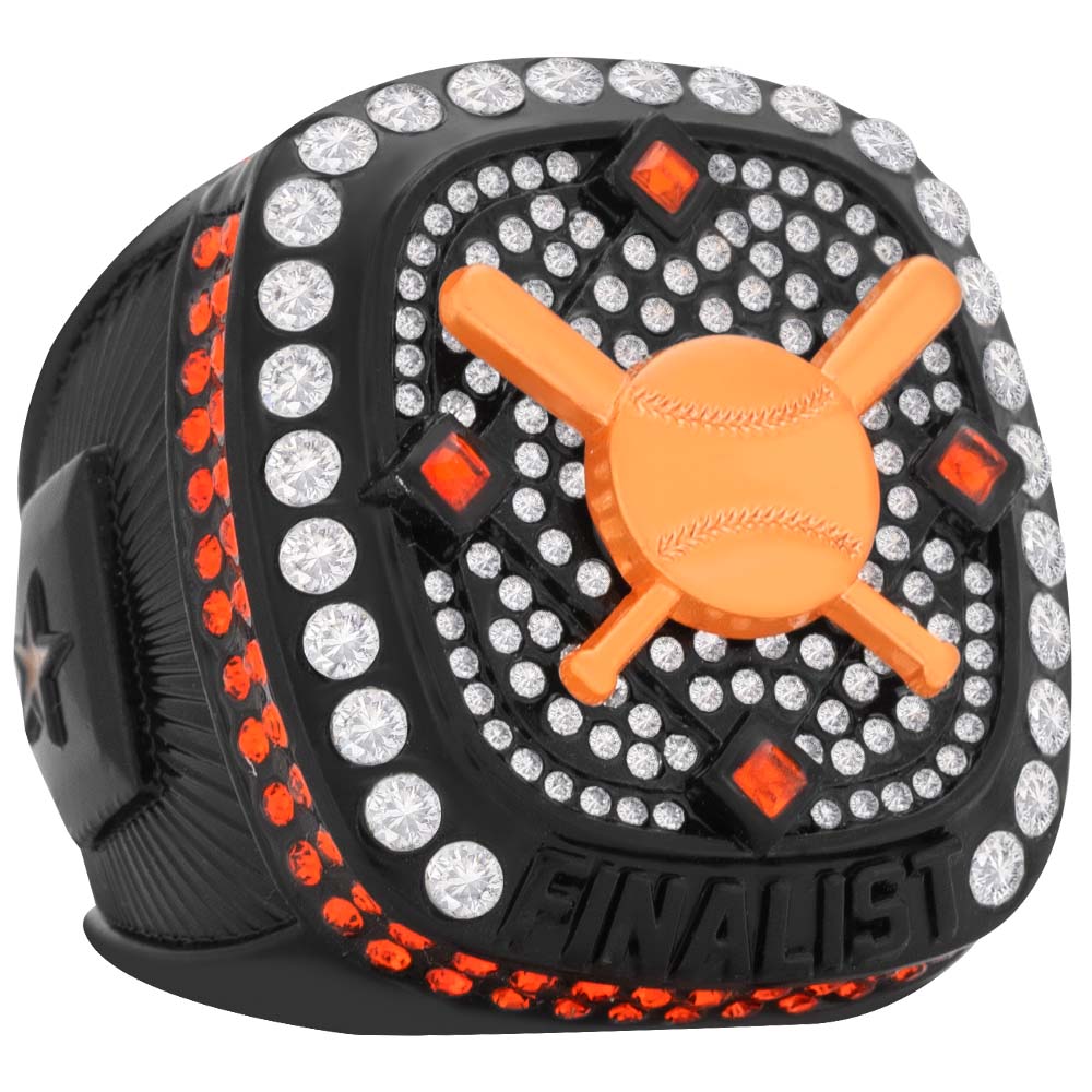 Crossed Bat Series Ring  - Black & Orange