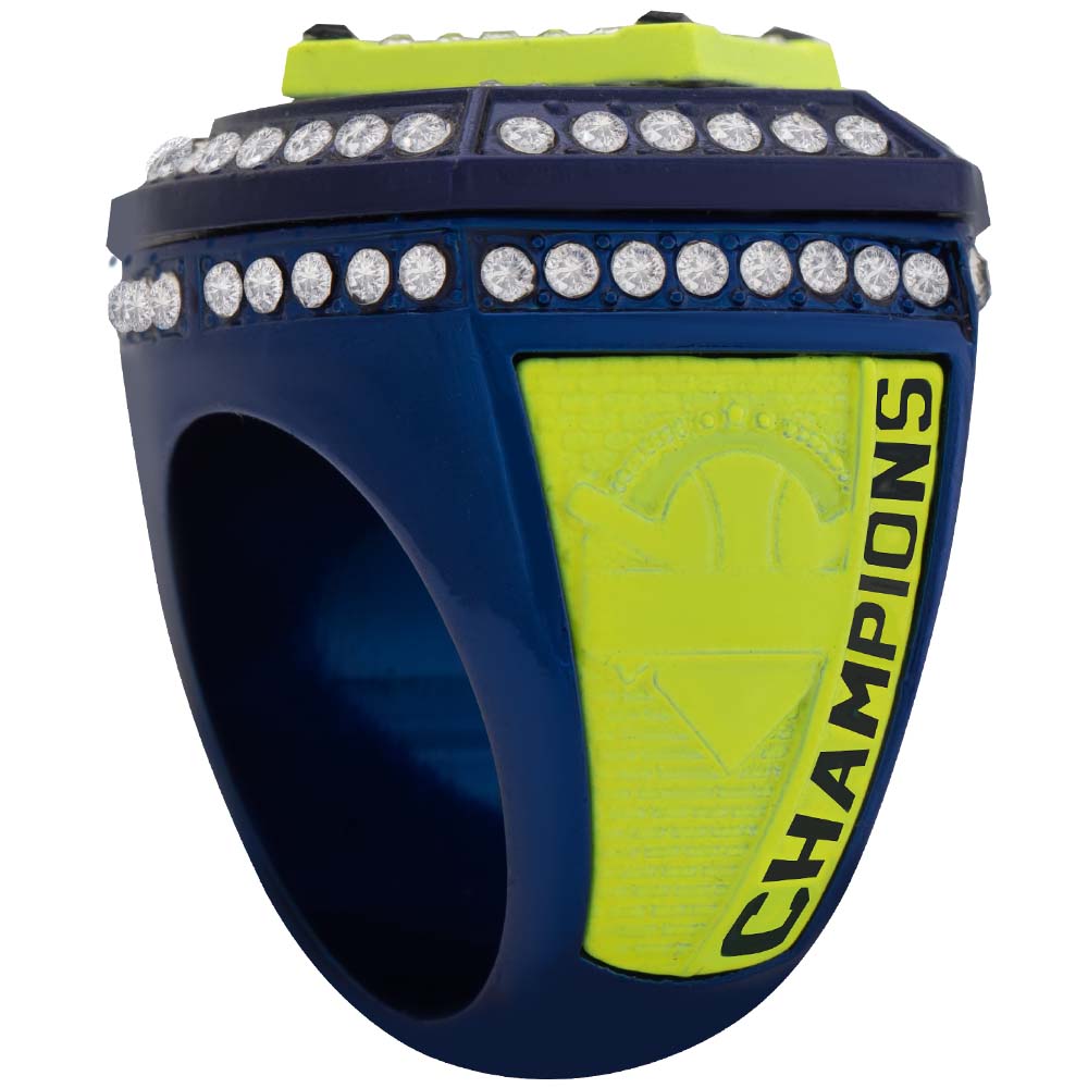 Home Plate Series Ring - Neon Yellow & Navy