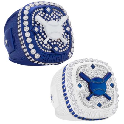 Cross-Bat Series Blue & White Rings