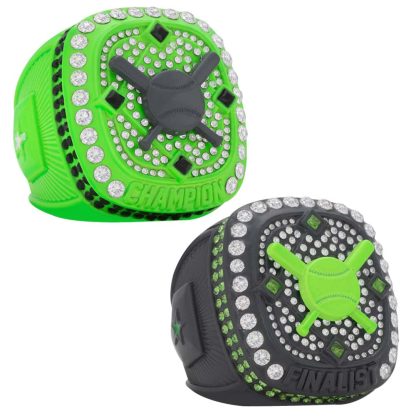 Cross-Bat Series Neon Green & Grey Rings