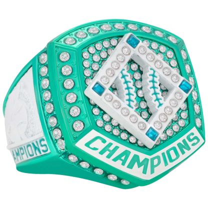 Home Plate Series Teal & White Rings - Image 2